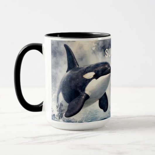 Orka Stormachtige golven Persoonlijk ontwerp Mok (Links)