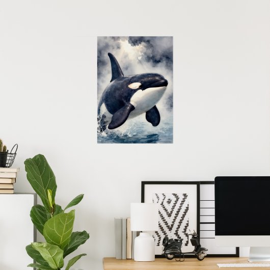 Orka Stormachtige golven, Poster (Thuiskantoor)