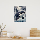 Orka Stormachtige golven, Poster (Keuken)