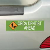 Orka tandarts vooruit bumpersticker (Op auto)