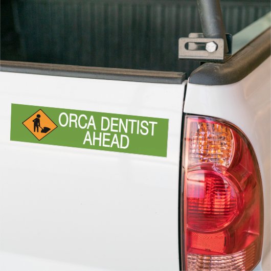 Orka tandarts vooruit bumpersticker (Op Truck)