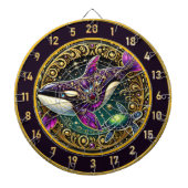 Orka Turtle Circular Rustic Wall Art Dartbord (Voorkant)