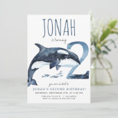 Orka tweede verjaardag uitnodiging (Staand voorkant)