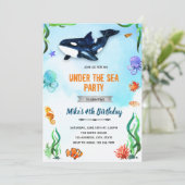 Orka-verjaardag onder de zee kaart (Staand voorkant)