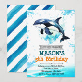 Orka verjaardagsuitnodiging kaart (Voorkant / Achterkant)