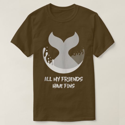 Orka Vis Walvis Dolfijn Haai Zeemeermin Mijn Vrien T-shirt (Design voorkant)