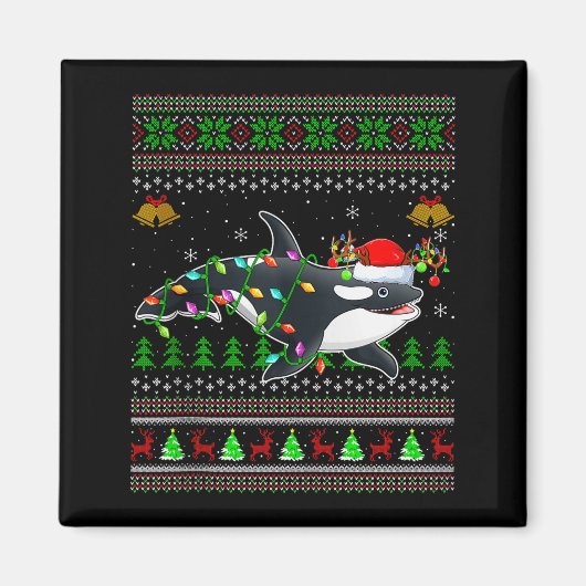 Orka Walg Visuele Kersttrui Santa Zee Anima Magneet (Voorkant)