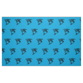 Orka Walvis Blauwe Stof Patroon (Fat Quarter)