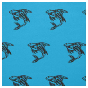 Orka Walvis Blauwe Stof Patroon