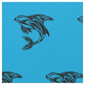Orka Walvis Blauwe Stof Patroon (Close Up)