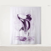 Orka walvis breekt Ultra Violet Wandkleed (Voorkant)