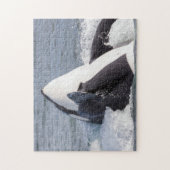 Orka walvis doorbreekt het wateroppervlak legpuzzel (Verticaal)