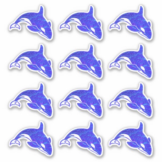 Orka Walvis Holografische Water Stickers (Voorkant)