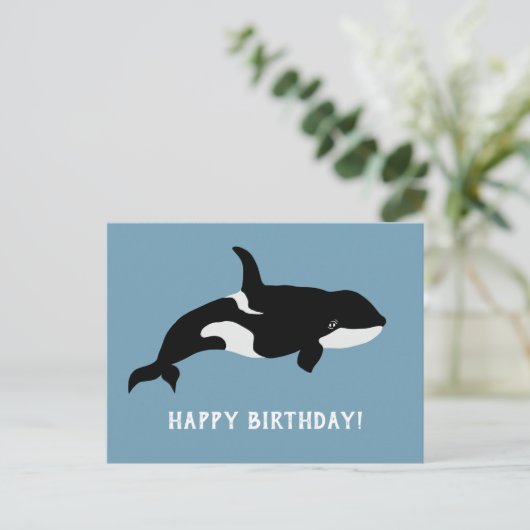 Orka Walvis Illustratie Cetacea Gefeliciteerd Briefkaart (Staand voorkant)
