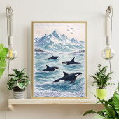 Orka walvis kunst walvis oceaanscène poster