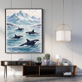 Orka walvis kunst walvis oceaanscène poster