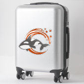 Orka Walvis Mascotte Logo Sticker (Koffer)