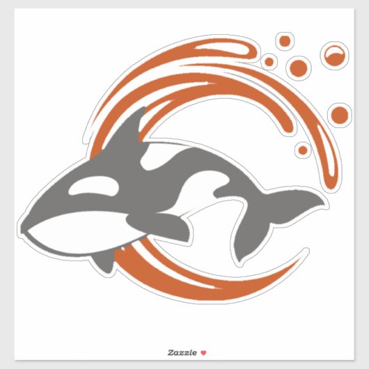 Orka Walvis Mascotte Logo Sticker (Vel)