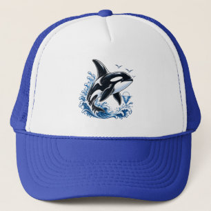 Orka Walvis Oceaan Golf Truckerhoed – Moordwalvis  Trucker Pet