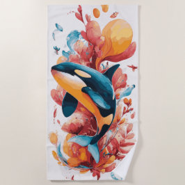 Orka Walvis Oceaan Kunst Illustratie Strandlaken