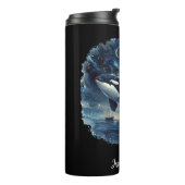 Orka walvis zeilen nautische schip Drink tumbler Thermosbeker (Gedraaid links)