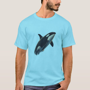 Orka Walvis Zwarte Oceaan Spat Grafische Kunst T-S T-shirt