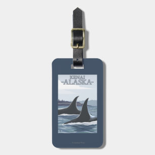 Orka Walvissen #1 - Kenai, Alaska Bagagelabel
