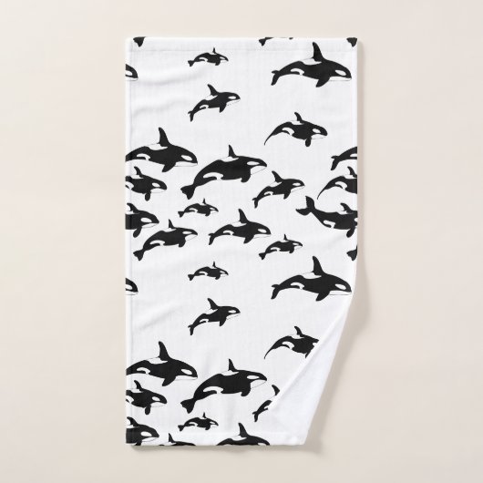 Orka Whale Black and White Ocean Theme Handdoek (Handdoek)