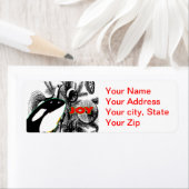 Orka Whale Christmas Retouradres Sticker (Insitu)