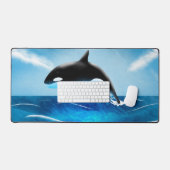 Orka Whale Leaping in Oceaan Bureaumat (Keyboard & Muis)