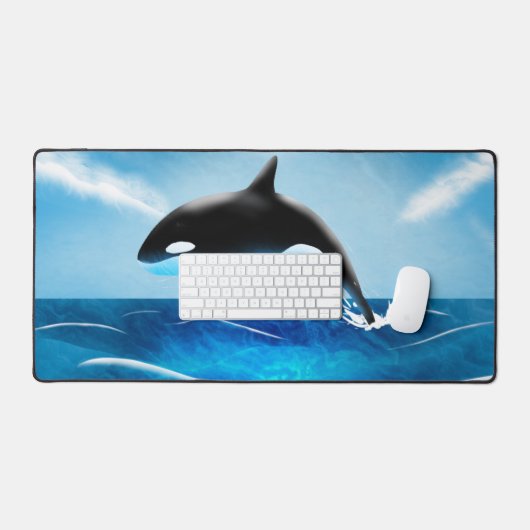 Orka Whale Leaping in Oceaan Bureaumat (Keyboard & Muis)
