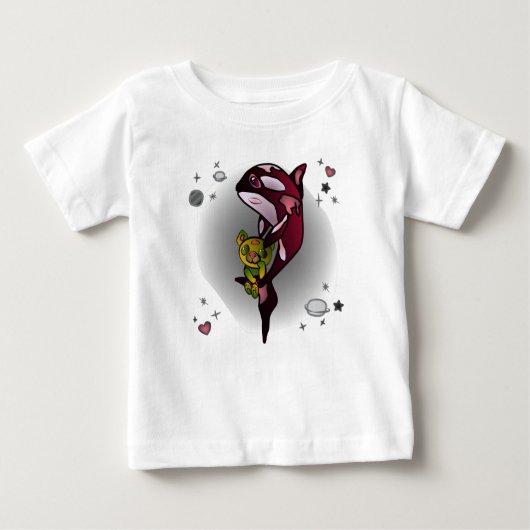 Orka Whale met Teddy Bear in Space Graphic Design (Voorkant)