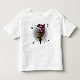Orka Whale met Teddy Bear in Space Graphic Design Kinder Shirts