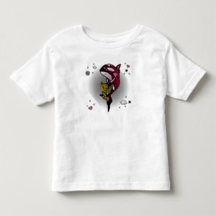 Orka Whale met Teddy Bear in Space Graphic Design Kinder Shirts