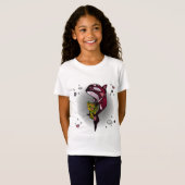 Orka Whale met Teddy Bear in Space Graphic Design T-shirt (Voorkant volledig)