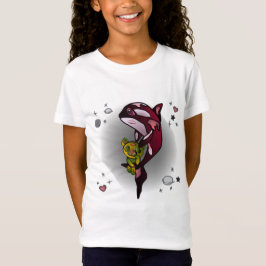 Orka Whale met Teddy Bear in Space Graphic Design T-shirt