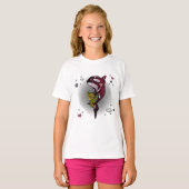 Orka Whale met Teddy Bear in Space Graphic Design T-shirt (Voorkant volledig)