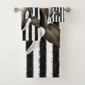 Orka Whale Polka Dot Blue Bad Handdoek (Insitu)