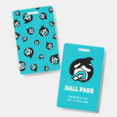 orka whale Teacher Hall Pass Badge (Voor- en achterkant)