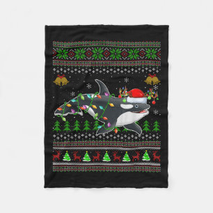 Orka Whale Ugly Christmas Sweaters Santa Zee Anima Fleece Deken