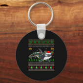 Orka Whale Ugly Christmas Sweaters Santa Zee Anima Sleutelhanger (Voorkant)