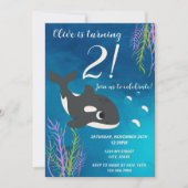 Orka Whale Verjaardag uitnodiging (Voorkant)