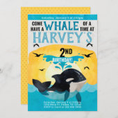 Orka Whale verjaardagsfeest uitnodiging (Voorkant / Achterkant)