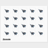 Orka Whale - Volkskunst Vierkante Sticker (Vel)