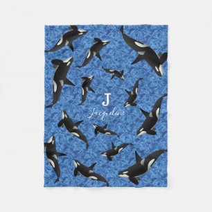 Orka Wild Killer Whale Pod   Gepersonaliseerd Fleece Deken