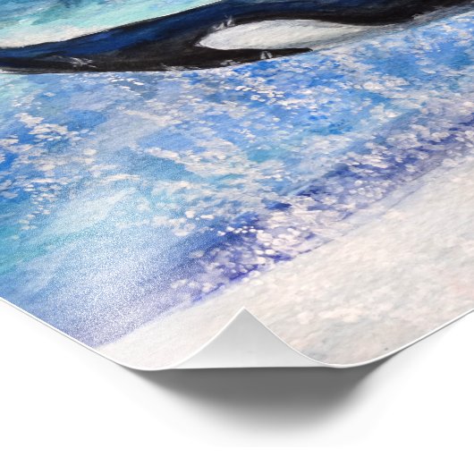Orka wildlife waterverf fotoprint foto afdruk (Hoek)