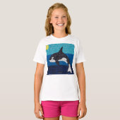 Orka (wit) - Basic T-shirt voor meisjes (Voorkant volledig)