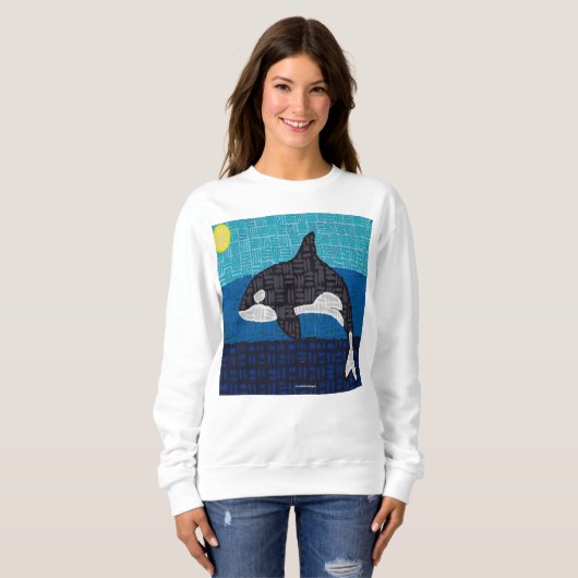 Orka (wit) - Dames sweatshirt (Voorkant volledig)