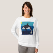 Orka (wit) - Dames T-shirt met lange mouwen (Voorkant volledig)