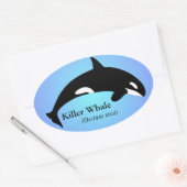 Orka Zwartvis Gradiënt Blauw Ovale Sticker (Envelop)